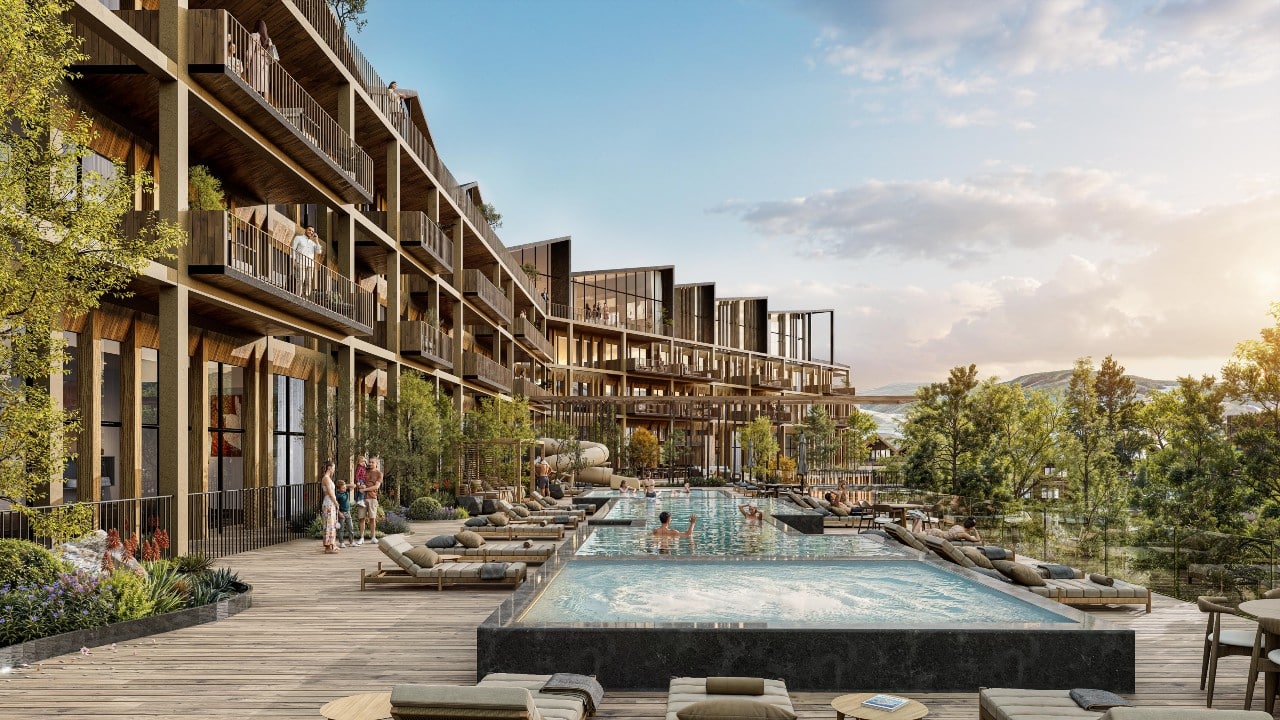 The Slope resort-style summer pool and clubhouse amenities in Heber City, Utah